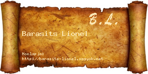 Barasits Lionel névjegykártya